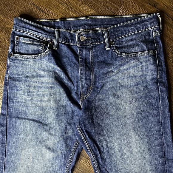 Levis 527 Jeans Mens 36x32 Blue Denim Low Rise Bootcut Whiskers Y2K Cowboy Cut - Picture 6 of 11